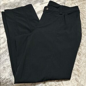 Duluth Trading convertible roll up Women's Straight Leg Pants - black 14 x 31